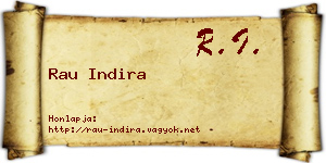 Rau Indira névjegykártya